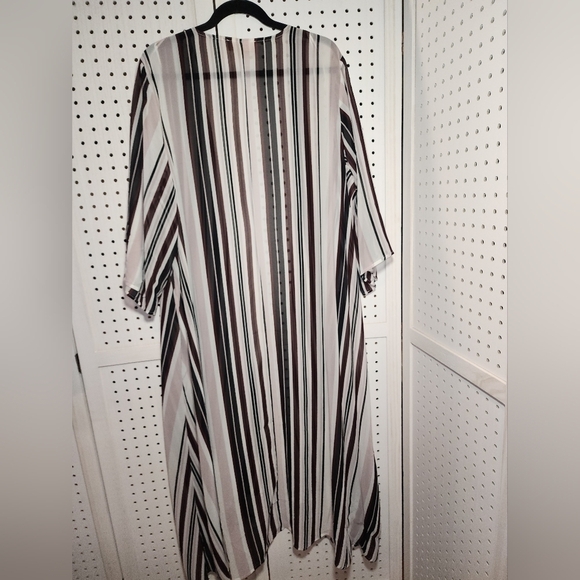 Philosophy 2X Striped Maroon Black Pink Marina Kimono Boho - Picture 7 of 7